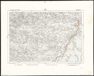 154,B: Sandomierz, Polen, 1855 : 154,B : Sandomierz / Entw. u. gez. v. F. Handtke, 1855. Situation u. Schrift gest. v. E. Tschirschwitz, Berge v. H. Müller. - [1:200 000]. - Glogau : Flemming , 1855. - 1 Kt.