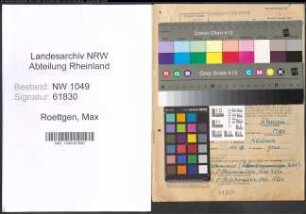 Entnazifizierung Max Roettgen , geb. 22.02.1893 (Beamter)