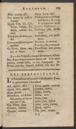 Des Prepositions