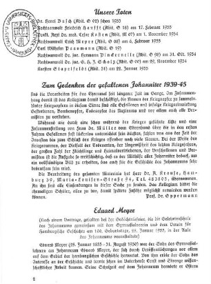 Zum Gedenken der gefallenen Johanniter 1939-45