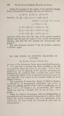 On the forms of infinite branches of curves.