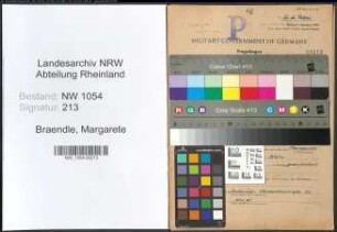 Entnazifizierung Margarete Braendle , geb. 29.04.1910 (Witwe)