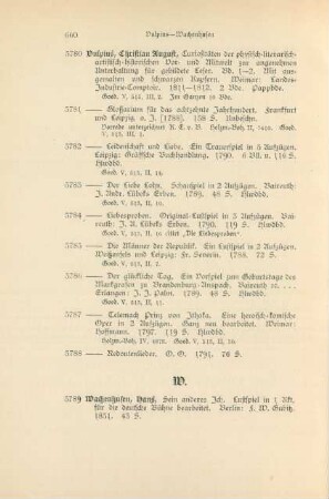 W (Nr. 5789 - 6120)