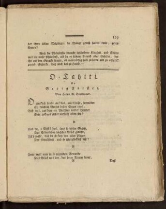 O-Tahiti An Georg Forster