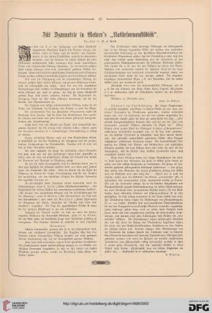 Zur Symmetrie in Meurer's "Naturformenstudien"