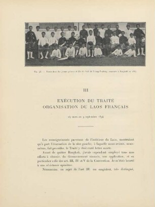 III. Exécution du traite organisation du Laos francais