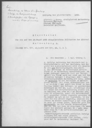 Waldenburg mit Westernach, Beltersrot und Löcherholz: Pfarrbericht 1933
