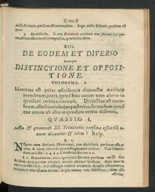 XIII. De Eodem Et Diverso itemque Distinctione Et Oppositione.