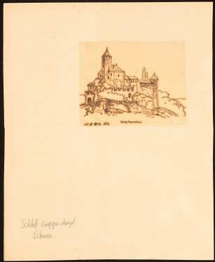 Schloss Rapperschwyl: Perspektivische Ansicht des Schlosses, nach der Illustrirten Zeitung, 1872, S. 1516