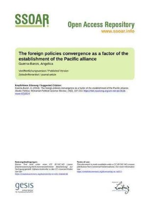 The foreign policies convergence as a factor of the establishment of the Pacific alliance