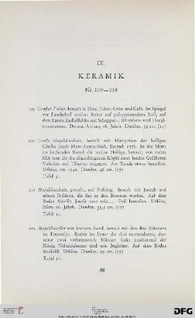 IX. Keramik (Nr. 199-236)
