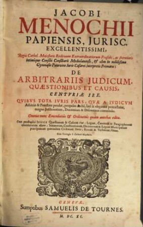 De Arbitrariis Iudicum Quaestionibus et caussis libri duo