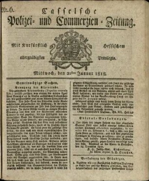 Nr. 6, Mittwoch, den 21sten Januar 1818