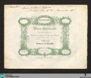 Fantaisie ou Potpourri sur des thèmes favoris de l'Opéra: Robert le Diable, musique de Meyerbeer