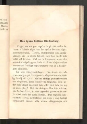 Hos tyska flottans Hindenburg.