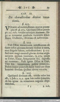 Cap. III. De characteribus divinae vocationis