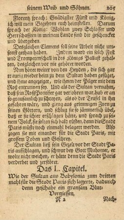 Das L. Capitel. Wie der Sultan aus Babylonia zum dritten mahl ...