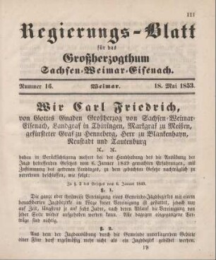 Nr. 16 : 18. Mai 1853
