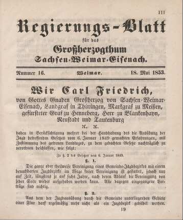 Nr. 16 : 18. Mai 1853