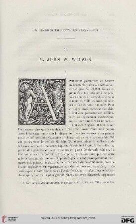 2. Pér. 8.1873: M. John W. Wilson, 1 : les grandes collections étrangères II