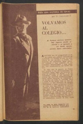 Volvamos al colegio ... : Para una historia de espías
