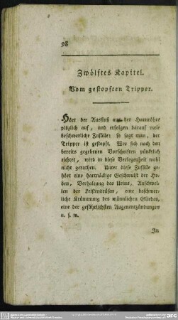 Zwölftes Kapitel. Vom gestopften Tripper