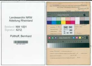 Entnazifizierung Bernhard Potthoff, geb. 04.06.1907 ()