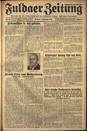 Erste Ausgabe vom Freitag, den 05. Februar 1932.