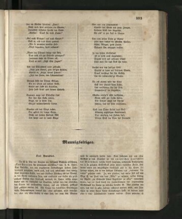 Mannigfaltiges.