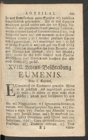 XVIII. Lebens-Beschreibung Eumenis