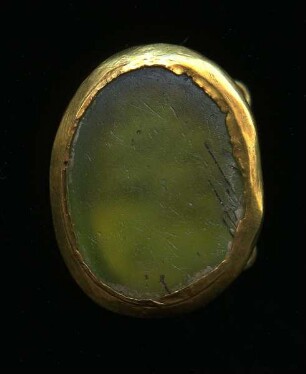 Schatzfund von Palaiokastron – Teil eines Kolliers (Glas in Goldkastenfassung)