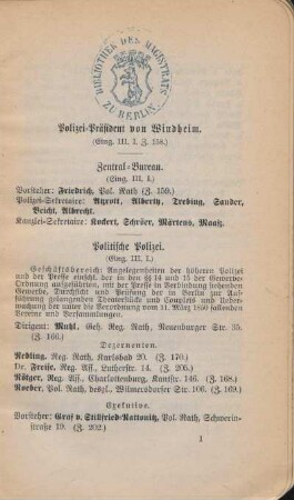 Polizei-Präsident von Windheim