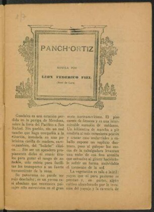 Panch'Ortiz : Novela