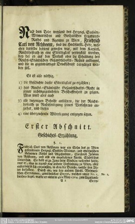 Erster Abschnitt. Geschichts-Erzählung