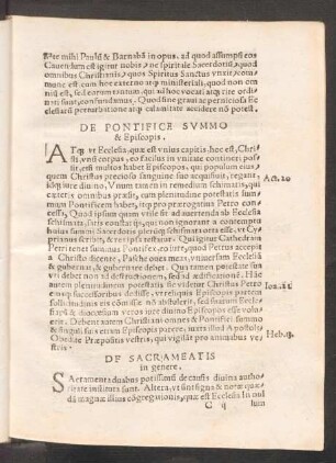 De Pontifice Summo & Episcopis.