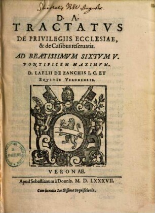Tractatus de Privilegiis Ecclesiae et de Casibus reservatis