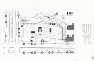 Kaufhaus Kaisereiche, Berlin-Friedenau (Diplomarbeit bei Willy Kreuer): Grundriss 1. Obergeschoss + 5.00, 1:200