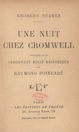 Une nuit chez Cromwell