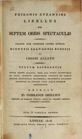 Libellus de septem Orbis spectaculis