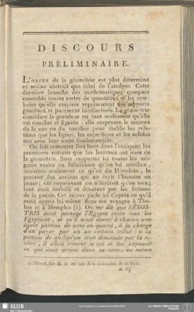 Discours Préliminaire