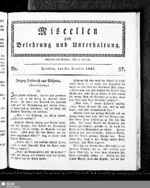 Miscellen zur Belehrung und Unterhaltung