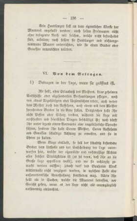 VI. Von dem Betragen.