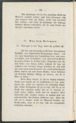 VI. Von dem Betragen.