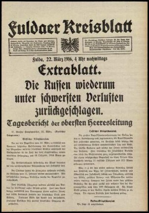 Ausgabe vom Mittwoch, den 22. März 1916.