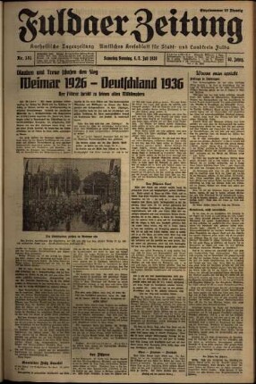 Erste Ausgabe vom Sonntag, den 05. Juli 1936.