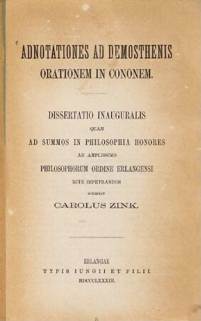 Adnotationes ad Demosthenis orationem in cononem