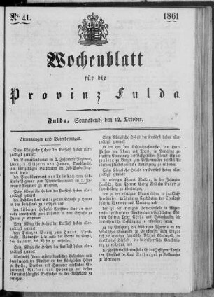 Nr. 41, Ausgabe vom 12. Oktober 1861