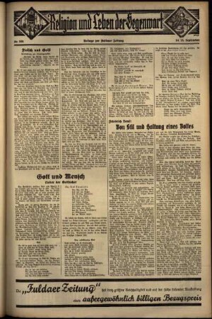 Dritte Ausgabe vom Sonntag, den 15. September 1935.