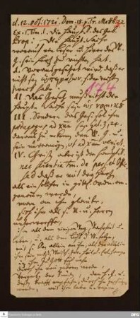Disposition der Predigt von August Hermann Francke über Mt 22 am 12.10.1721.
