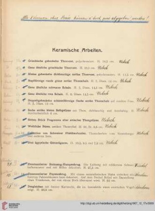 Keramische Arbeiten (Nr.1-157)